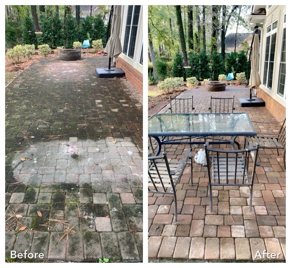 Deck/patio cleaning example from Troy NY