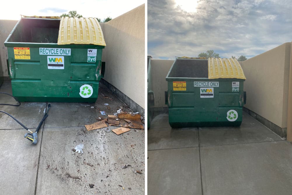 Dumpster pad cleaning by griffin power washing in Columbia County, NY