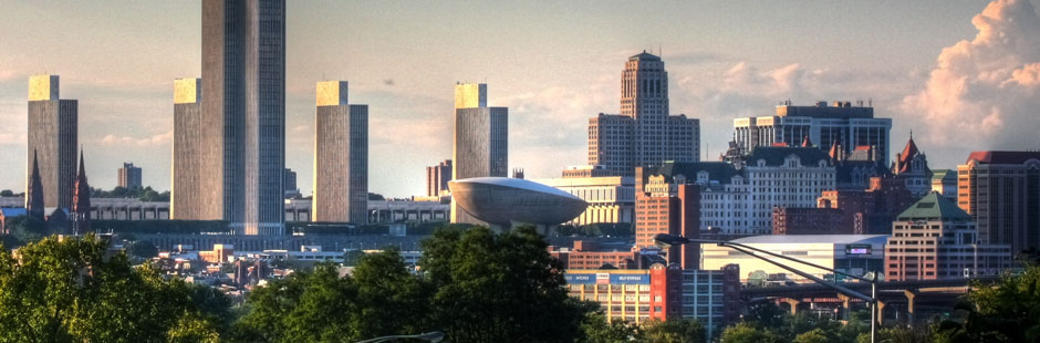 City skyline of Albany NY showing the service area of griffin pressure washing