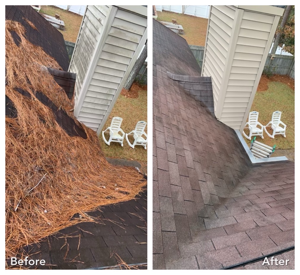 Ghent, NY roof cleaning before and after removing algae and black streaking